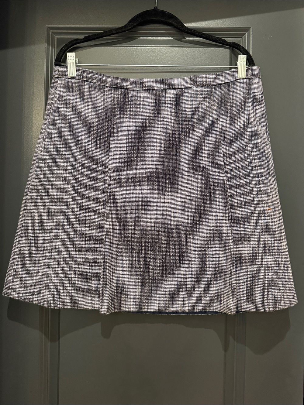 J. Crew Classic Navy Textured A-Line Skirt